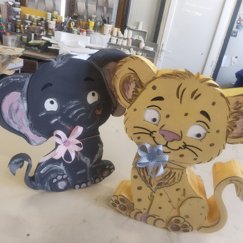 Jungle theme figures set custom made, lion, elephant, zebra, tiger, giraffe, monkey