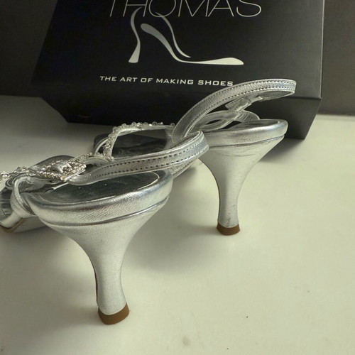 Thomas silver heels like new, size 38