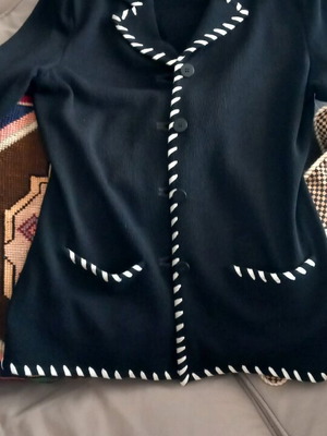 Jacket medium black with white from Prestige series knitted