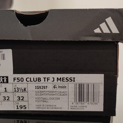 Adidas F50 Messi Gold Football Shoes Size 32 Like New