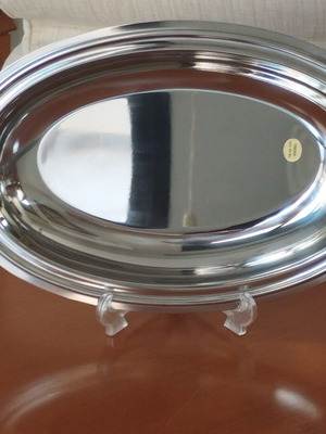 Freddi Italian Serving Tray Inox 18/10 & 24K Gold Like New