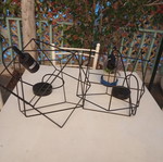 Two rhombic metal ceiling lights