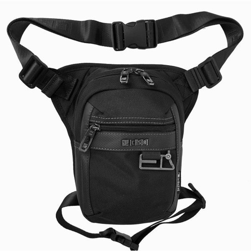 Leastat 9327 men's waist and leg bag black, waterproof, new