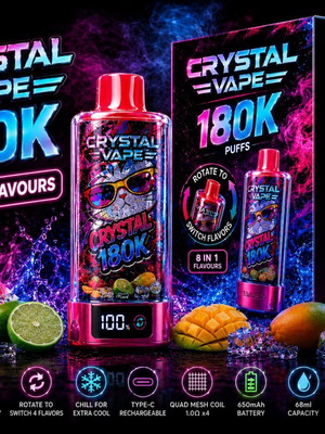 Crystal Vape 180.000 Puffs Premium Edition 8 σε 1 γεύσεις
