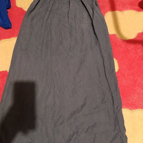 Φούστα μακριά navy blue καινούργια με τσέπες και ψάθινη ζώνη