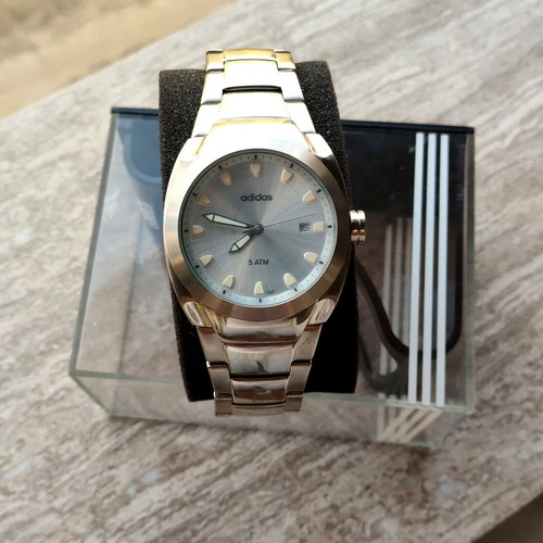 Adidas wristwatch, white and silver