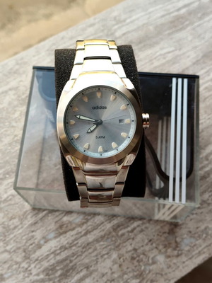 Adidas wristwatch, white and silver