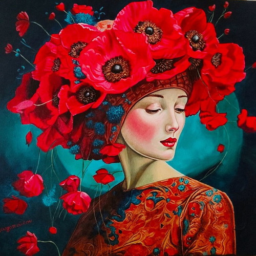 Painting "Anthismenes Skepsis" acrylic new 50×60