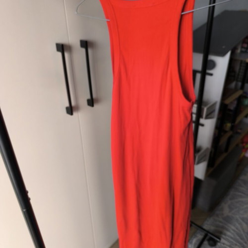 Zara red elastic midi dress like new, size L