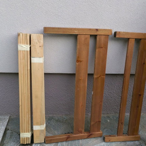 Bed made of solid wood used, size 1.20 x 2.00 m