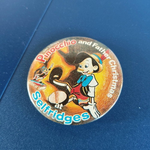 Pinocchio pin used, multicolored Selfridges