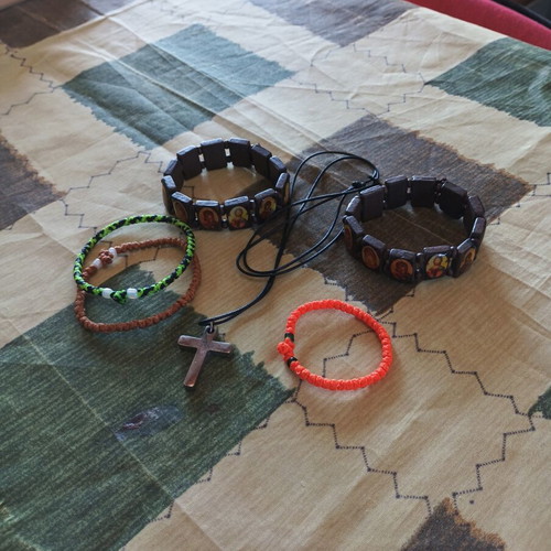 Prayer beads and steel cross set, new