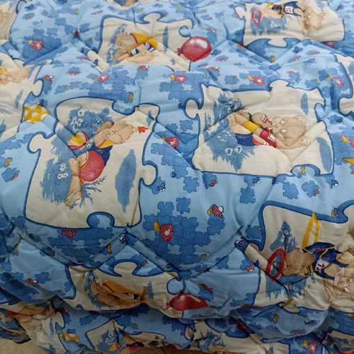 Double quilt two-sided with cotton fabric and baked wadding new