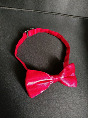 Παπιγιόν κόκκινο σατέν καινούργιο με ρυθμιζόμενο ιμάντα