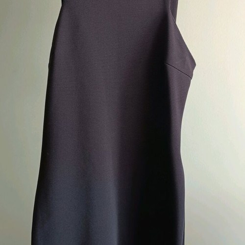 Mini rib black dress used, slim fit with semi-open back