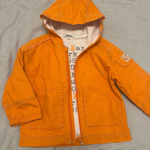 DKNY kids jacket orange like new for 2-3 years old