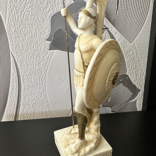Achilles alabaster statue like new, 24 cm tall