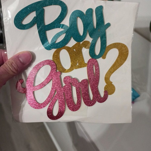 Gender reveal decoration new with cake topper and balloon