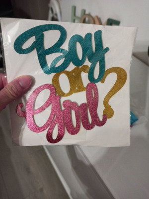 Gender reveal decoration new with cake topper and balloon