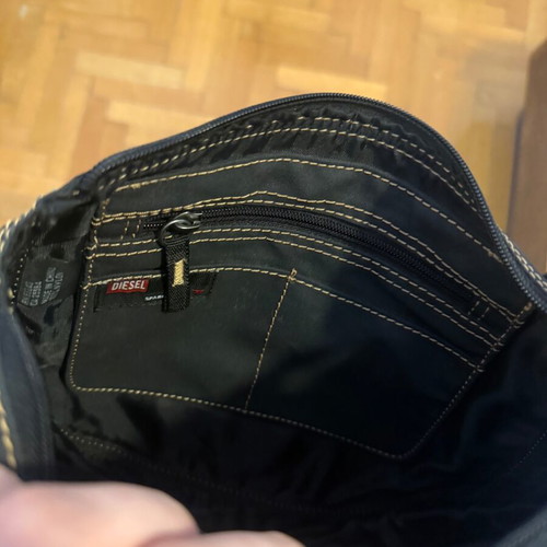 Diesel handbag with denim pockets, new, blue