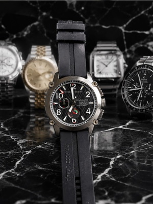 Porsche Design P 6910 Indicator Automatic watch used, black and silver