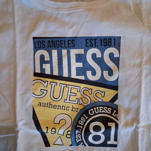 Guess kids long sleeve t shirt like new, size S, white and blue