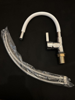 Flexible kitchen faucet white new