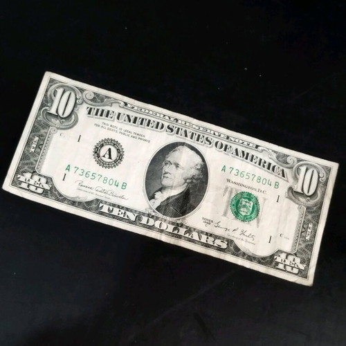 Ten dollars 1969 used, collectible banknote with C mark