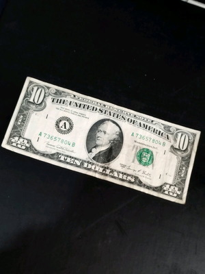 Ten dollars 1969 used, collectible banknote with C mark