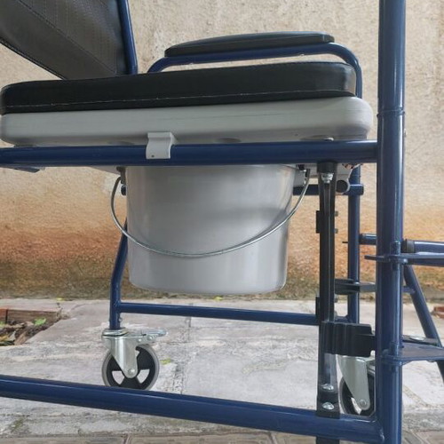 Commode wheelchair with metal frame, like new