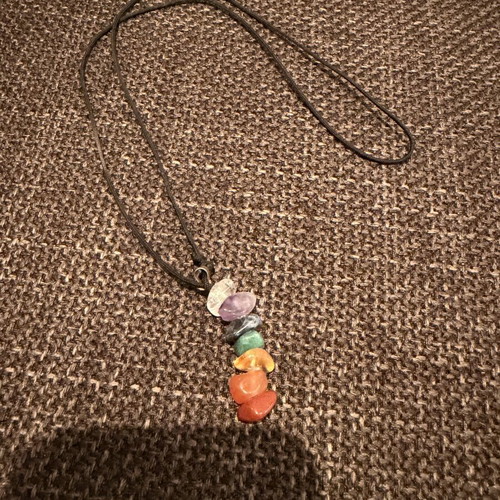Necklace with semi-precious 7 Chakras stones like new, multicolor