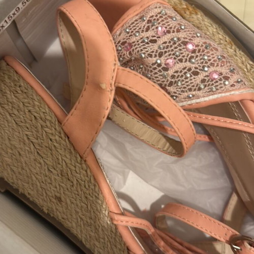 Platform sandals used, pink, size 38
