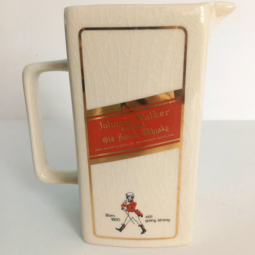 Vintage Johnnie Walker & Chivas Regal ceramic pitchers used, set of 2