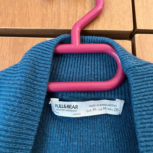 Cropped knitted turtleneck Pull&Bear size M like new, petrol color