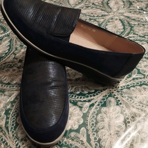 Ballerina shoes new, size 38, blue eco leather