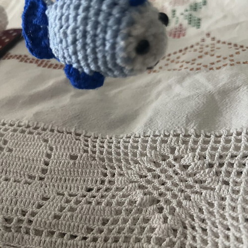 Handmade crochet fish keychains, pair
