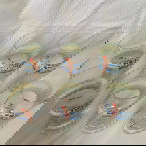 Автентични чаши "коккиномала" freddoccino комплект от 6 нови