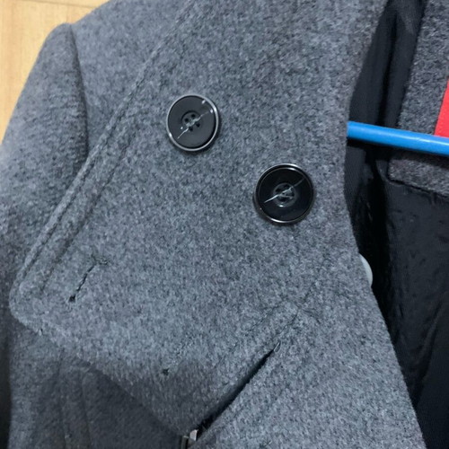 Mango gray mid-length coat with belt like new