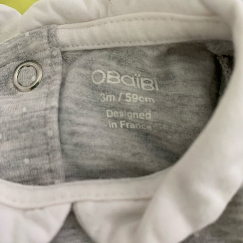 Long-sleeve bodysuits for girls 0-3 months, pack of 3, like new, petit bateau, mothercare, obaibi