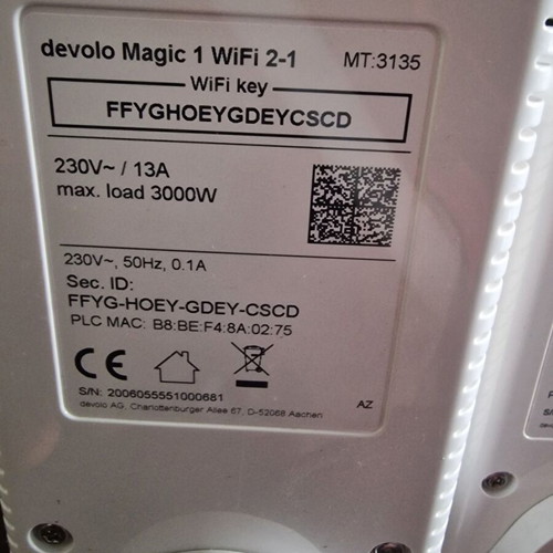 Devolo Magic Lan 1-1 and Wifi 2-1 with UK plugs in excellent condition