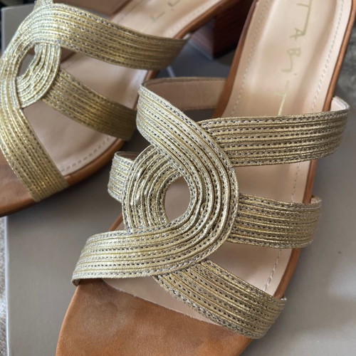 Tabita Brazil gold sandals size 38 with leather anatomical insole