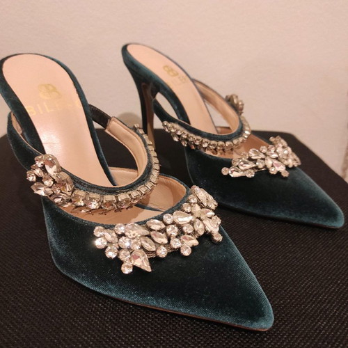 Bilero shoes green pumps new, size 38
