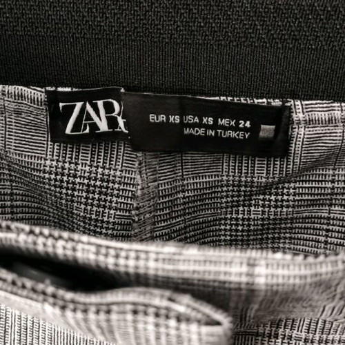 Zara checked black and white mid-length pants size XS like new