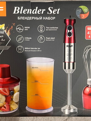 Raf hand blender R-296 1000W red new with stainless steel rod