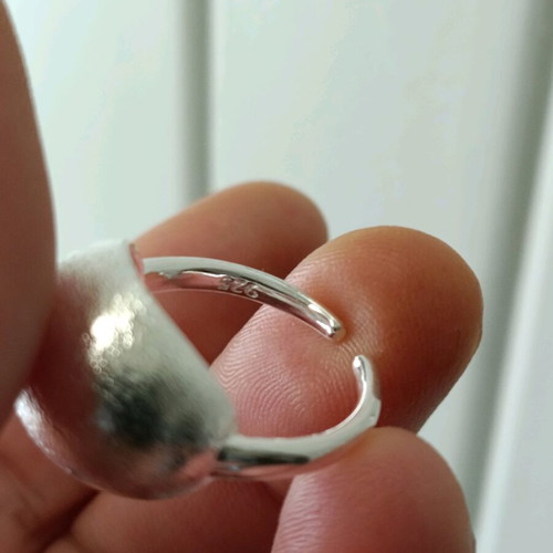 Women's adjustable ring with matte satin finish 925 silver new