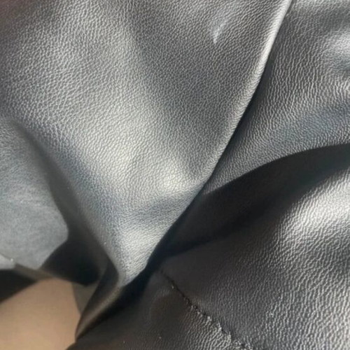 Zara black faux leather cropped puffer jacket