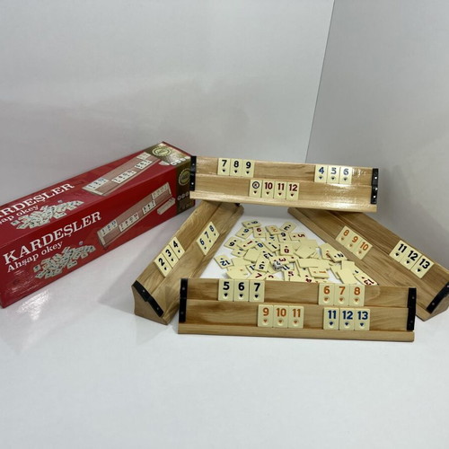Wooden Rummy set new with original melamine tiles