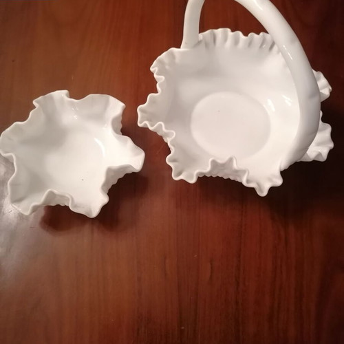 Antique porcelain chocolate holders like new, set of 2, white