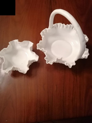 Antique porcelain chocolate holders like new, set of 2, white