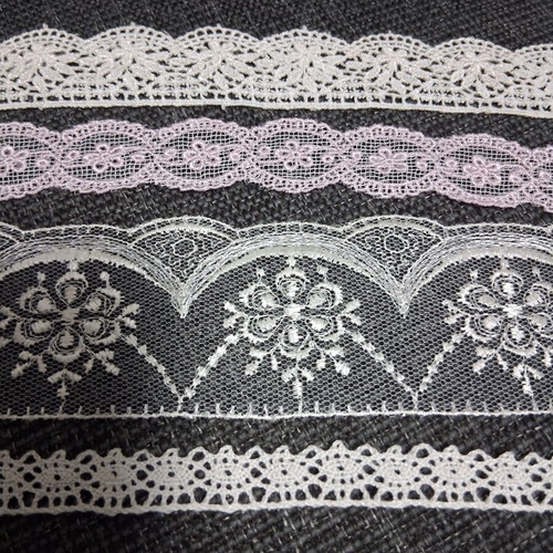 Machine lace set like new, mixed lengths and colors